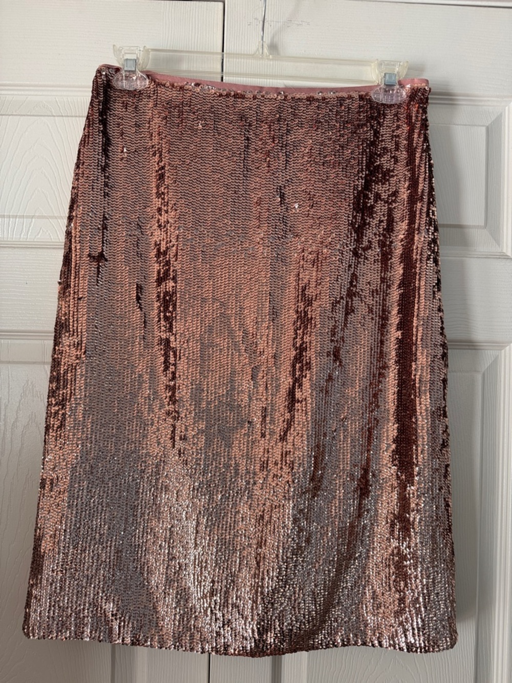 J. Crew Rose Gold Sequin Midi Skirt